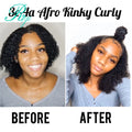 Riya Hair Clips In Brazilian Human Hair Afro Kinky Curly Clip In Hair Extensions 8 Pieces And 120g/Set Natural Color Remy Hair
