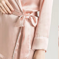 SuyaDream Women Silk Pajama Sets 100%REAL SILK SATIN Robes and Pants 2022 New Spring Sleepwear Pink