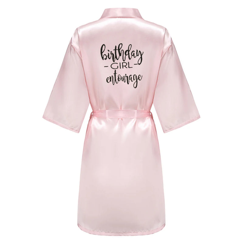 Birthday Party Girl & Entourage Satin Printing Women | SAMAG