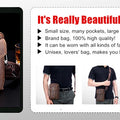 BULLCAPTAIN  MEN'S Leather BELT WAIST Bag Military Fanny PACK Molle Small Money Phone WAIST PACK Bum Pouch PURSE