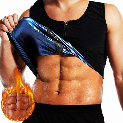 Men Sauna Sweat Vest Waist Trainer Corset Zipper Workout | SAMAG