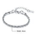 Vnox Charming Flash Twisted Rope Chain Bracelets for Women Lady, Stainless Steel Wrist Jewelry Length - Visuel 13 | SAMAG