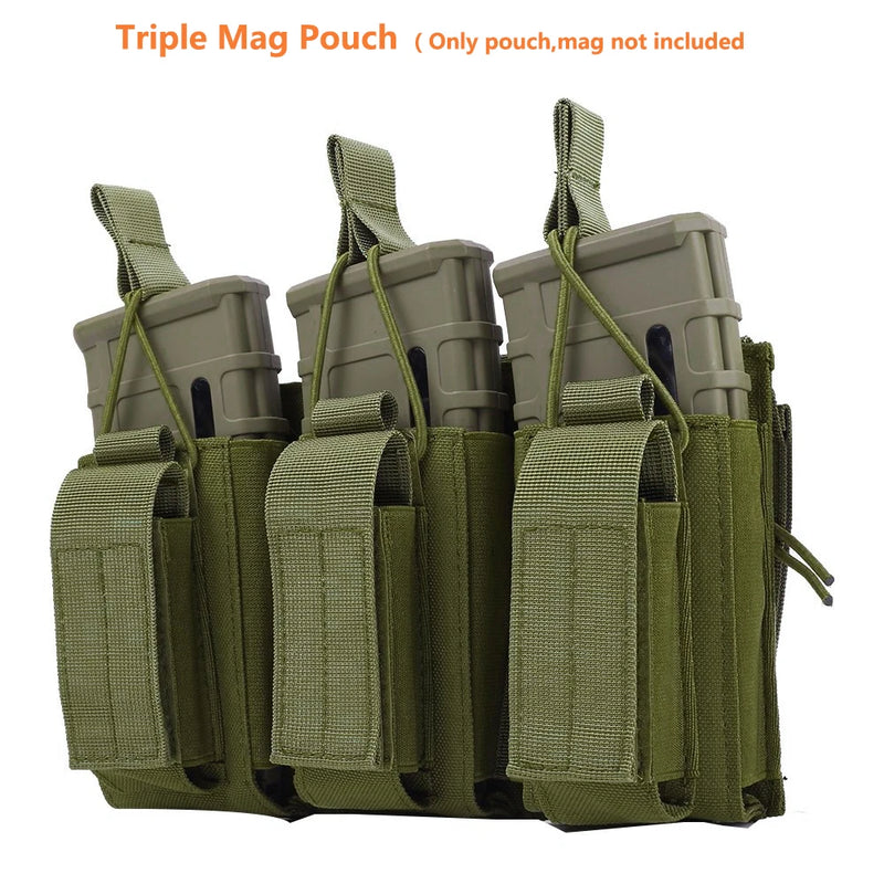 Tactical Molle Magazine Pouch Tactical Pouch Single/Double/Triple Rifle Pistol Mag Pouch 2-Layer Cartridge Holder for M4 M14 M16