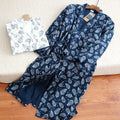 Oversize Japanese Style Kimono Cardigan Set Men's Nightwear Bathrobe Cotton Comfortable Home Suit Robe Sleepwear Daily Casual