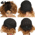 Debut Ombre Short Curly Human Hair Wigs Remy Short Bob Wigs 100% Human Hair Cheap Pixie Cut Human Hair Full Wigs For Black Women
