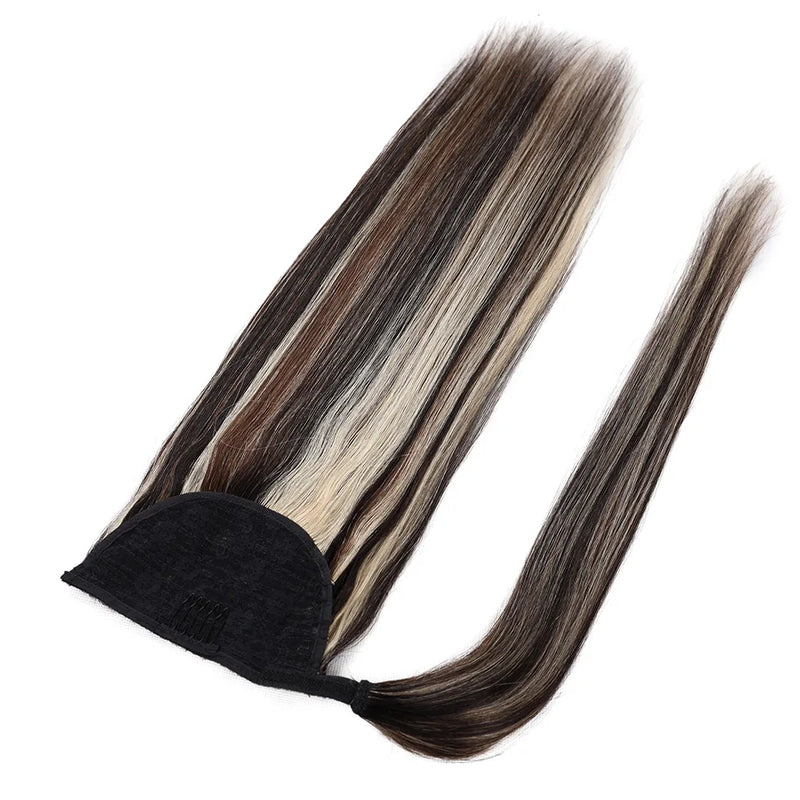 BHF Ponytail Human Hair Remy Straight European Ponytail Hairstyles 100g 100% Natural Hair Horse Tail Clip in Extensions