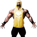Men Bodybuilding Cotton Skulls Tank Top Gyms Fitness Hooded Vest Sleeveless Shirt Summer Casual Fashion Workout Brand Clothing
