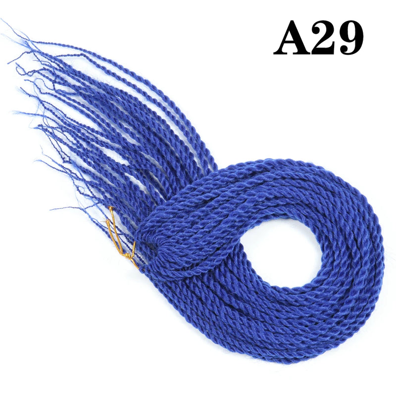 AZIR Senegalese Twist Hair Crochet Braids 24 inch 30 Roots/pack Synthetic Crochet Hair Senegalese Braids Twist Hair for Braids