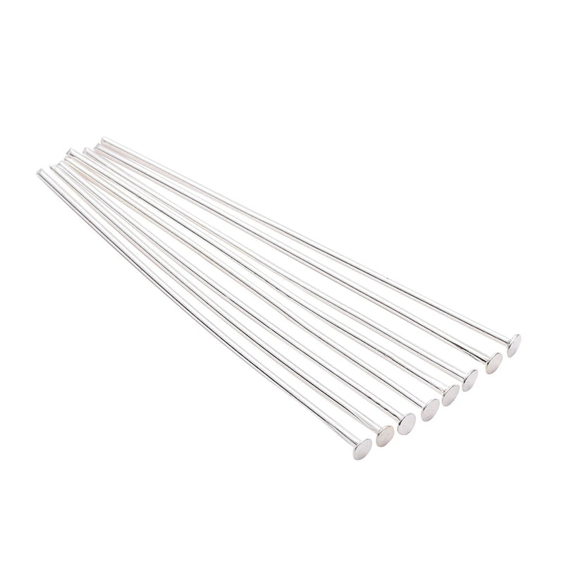 100-200pcs/bag 20 25 30 40 50 60 mm Flat Head Pins Gold/Copper/Rhodium Headpins For Jewelry Findings Making DIY Supplies