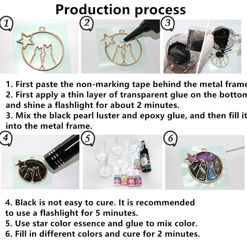 5pcs Cat Border Mold Resin Silicone Geometric Hollow Metal Frame Bezel Epoxy Pendant For DIY Jewelry - Visuel 5 | SAMAG