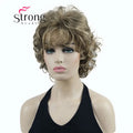 StrongBeauty Short Wig Soft Tousled Curls Blonde Highlights Full Synthetic Wigs COLOUR CHOICES