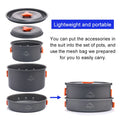 Widesea Camping Outdoor Cookware Set Tableware Cooking Cutlery Utensils Hiking Picnic Travel Equipment Tourist Cooker Fishing