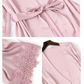 Pajama Set Women Lace Trim Satin Sleepwear Pyjamas | SAMAG