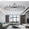 Black Chandelier Living room Foyer Hotel Large Chandelier Indoor Nordic Post Modern Loft Industiral Vintage Chandelier Lighting