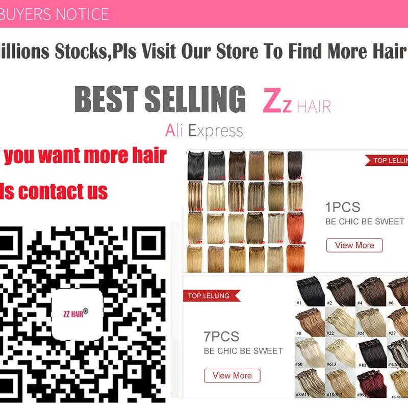 ZZHAIR Clip In 100% Human Remy Hair Extensions 16"-28" 8Pcs Set 100g-160g Full Head Body Wavy Natural