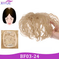 XIYUE Natural Black Brown Hair Topper With Bangs Clip In Hair Extensions Hairpieces Heat Resistant Fiber For Women