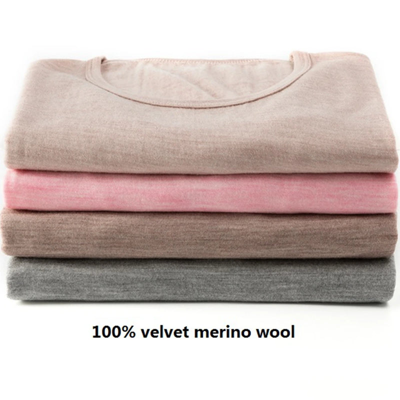 100% brushed merino wool thermal underwear women winter clothing for men woman warm wear long johns lingerie set thermo clothes