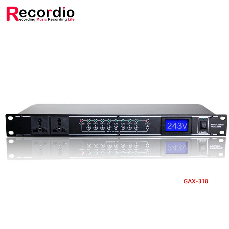 GAX-318 Professional 10 channel high power 30A dj sound system power sequence controller