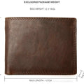 GENODERN Cow Leather Men Wallets with Coin Pocket Vintage Male Purse RFID Blocking Genuine Leather Men Wallet with Card Holders