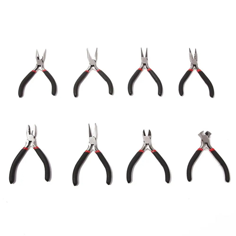 Mini Pliers Tools Set for Jewelry Making Beading round Flat Long Needle Nose Cutting Wire Complete Beading Jewelry Equipment Kit