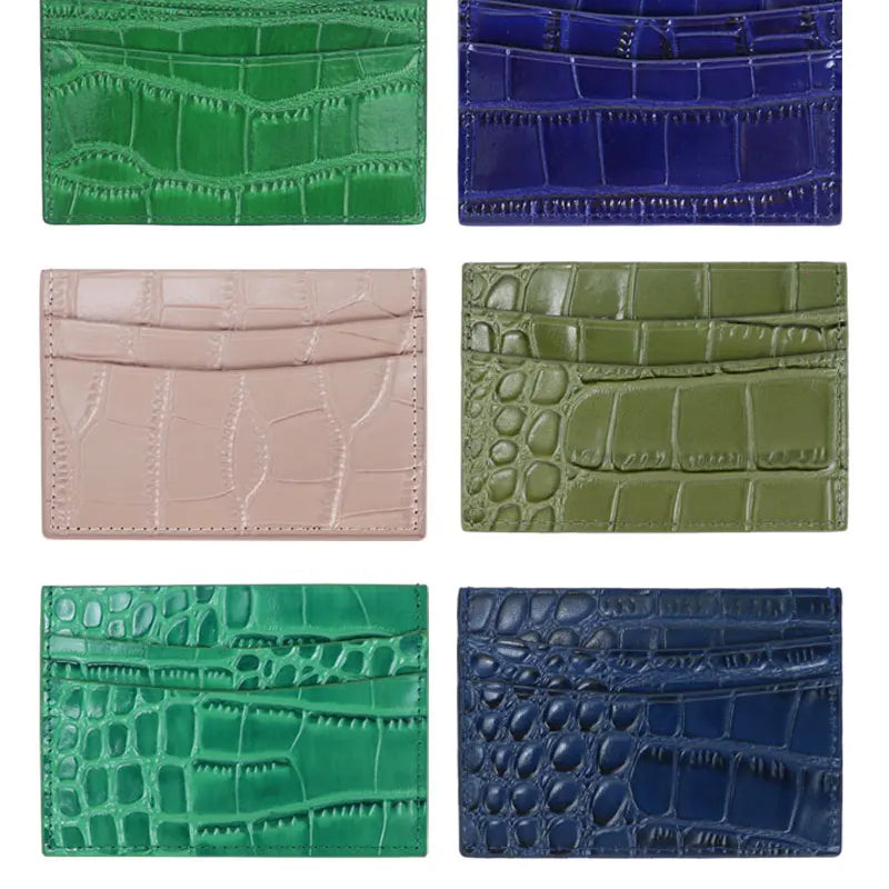 Classic Crocodile Pattern Card Holder Men Women Genuine Leather Leather Credit Card Case ID Card Holder Wallet Purse Pouch