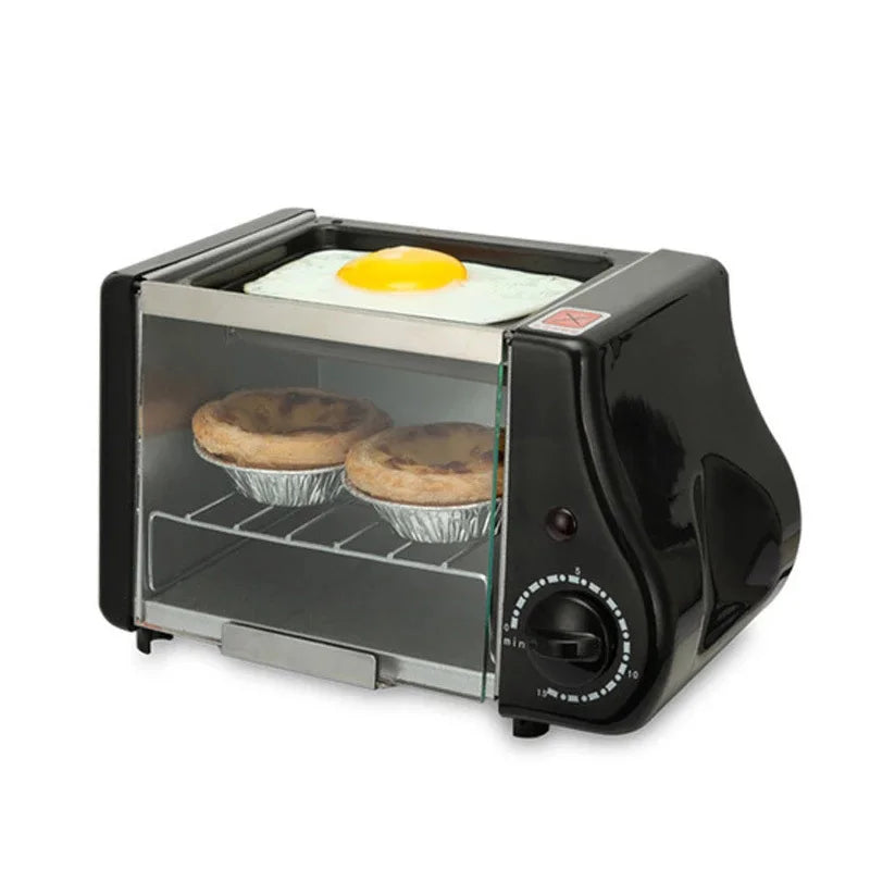 Multifunction Mini Electric Baking Bakery Roast Oven Grill Fried Eggs Omelette Frying Pan Breakfast Machine Bread Maker Toaster