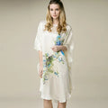 19MM100% Mulberry Silk Nightgowns For Women  Long Silk Nightgown Women Nightdress  Floral Real Silk sleepwear Ladies Female Gift