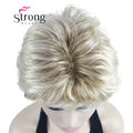 StrongBeauty Short Wig Soft Tousled Curls Blonde Highlights Full Synthetic Wigs COLOUR CHOICES