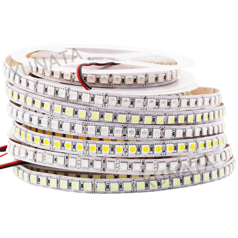LED Strip Light 12V 24V 2835 5050 5054 5M RGB White Pink Red Blue Flexible LED Tape Ribblon 120LED 60LED 480LED Waterproof Decor