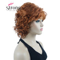 StrongBeauty Short Wig Soft Tousled Curls Blonde Highlights Full Synthetic Wigs COLOUR CHOICES