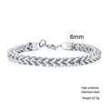 Stylish Stainless Steel Bali Foxtail Chain Bracelet for Men,Double Franco Link Chain Bracelets,Male Jewelry Gift for Dad Son