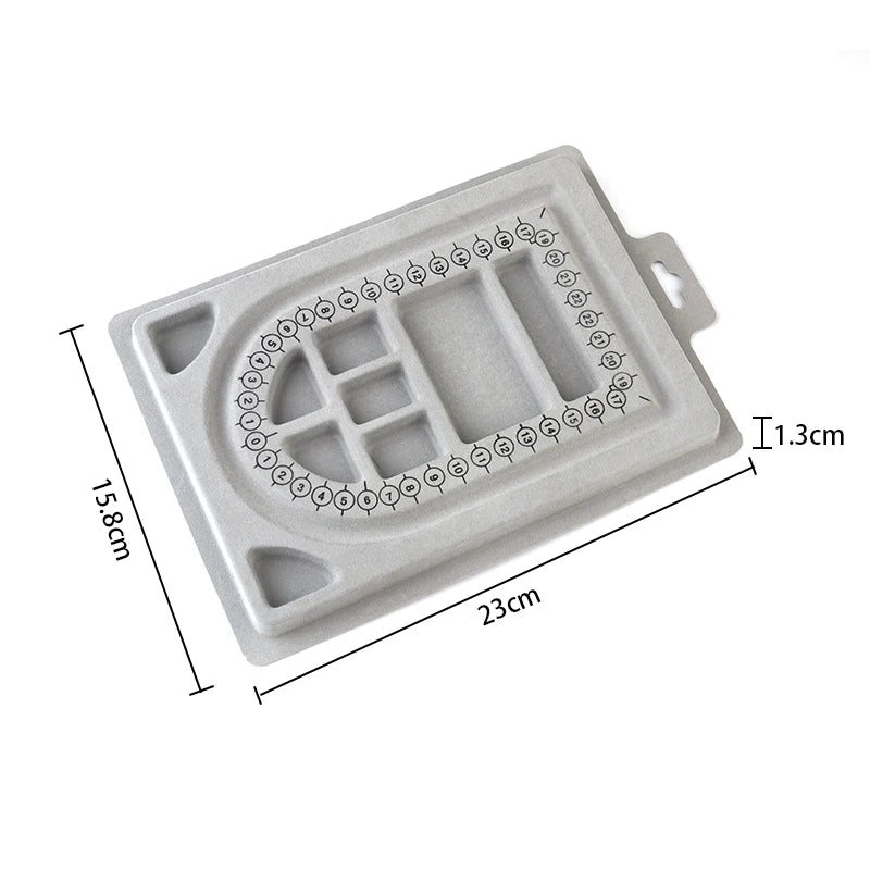 Gray Flocked Bead Board For DIY Bracelet Necklace Beading Jewelry Making Organizer Tray Design Craft - Visuel 13 | SAMAG
