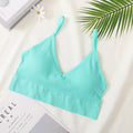 Women's Crop Top Ribbed Tube Top U-Back Comfort Bra Streetwear Camis Sexy Lingerie Seamless Underwear Sports Tank Bralette M-XL
