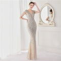 DEERVEADO Elegant V Neck Mermaid Evening Dress Long | SAMAG