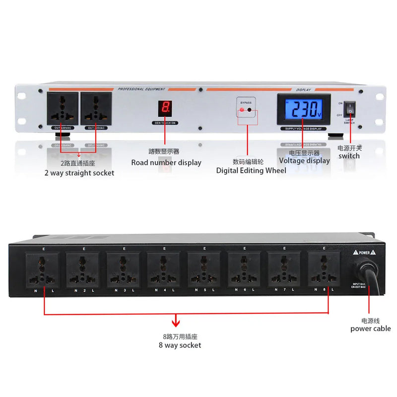 GAX-318 Professional 10 channel high power 30A dj sound system power sequence controller