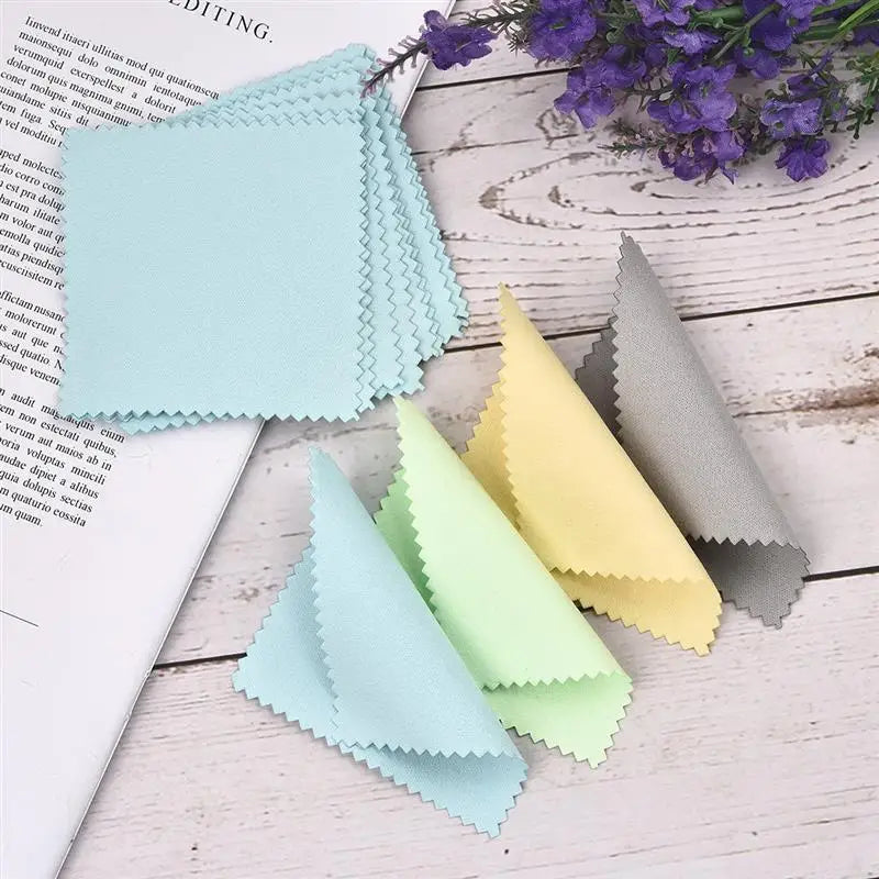 10pcs 50pcs 8x8cm Sterling Silver Color Cleaning Cloth Polishing Soft Clean Wipe Wiping Of Gold Jewelry - Visuel 3 | SAMAG