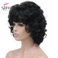StrongBeauty Short Wig Soft Tousled Curls Blonde Highlights Full Synthetic Wigs COLOUR CHOICES