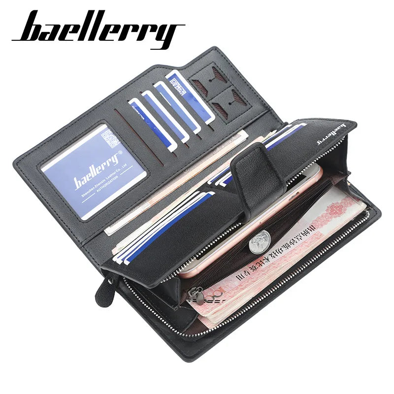 New Card Holder Men Wallets Business Long Design Quality Fashion Casual Men Purse Zipper Multi-function Wallets