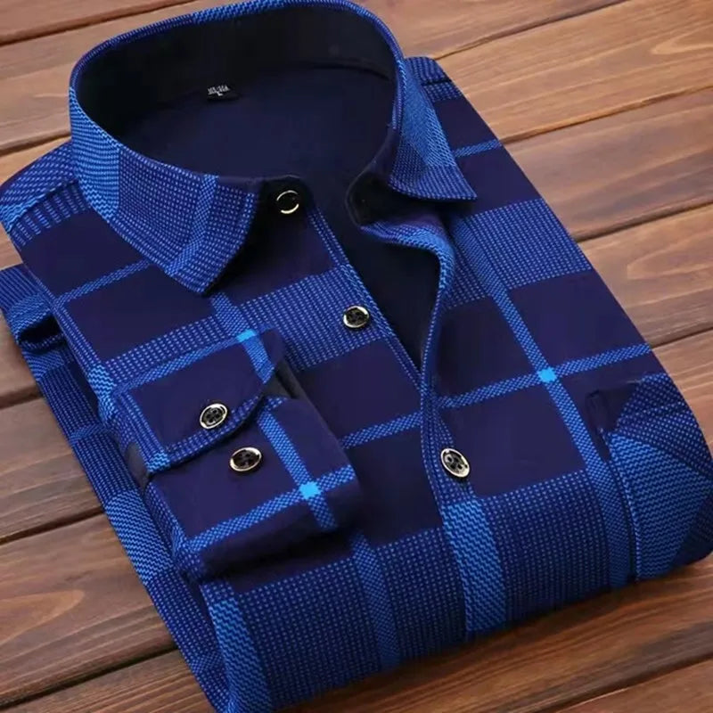 Winter Men's fashion smart casual striped long Sleeve | SAMAG