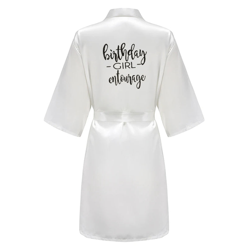 Birthday Party Girl & Entourage Satin Printing Women | SAMAG