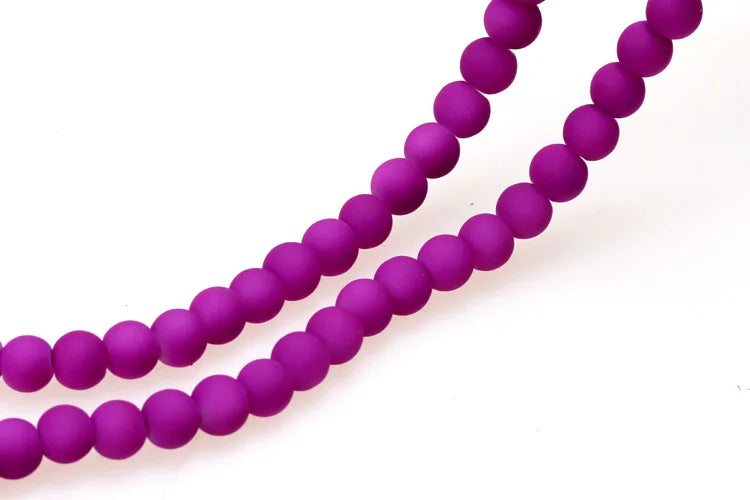 OlingArt Rubber Glass Beads High 6MM Quality 100PCS/Lot Candy Color Neon Matte Loose Handmade DIY Jewelry Making Bracelet