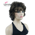 StrongBeauty Short Wig Soft Tousled Curls Blonde Highlights Full Synthetic Wigs COLOUR CHOICES
