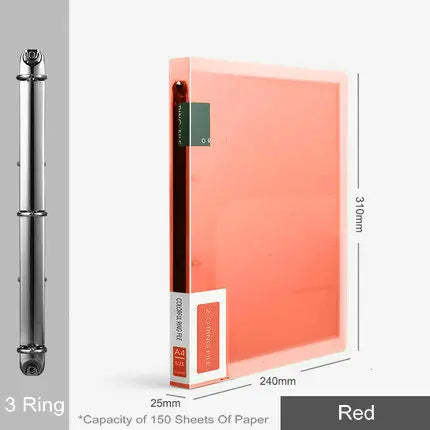 Fashion Colors Ring Binder A4 File Folder Folder 2-Rings Office Document Organizer File Storage A4 Binder Folder With Rings