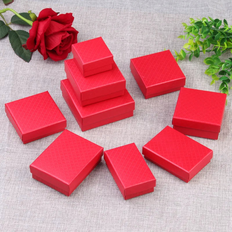24pcs Jewelry Box for Necklace Earrings Ring Bracelet Boxes Engagement Birthday Gift Packaging Paper Jewellery Organizer Display
