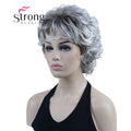 StrongBeauty Short Wig Soft Tousled Curls Blonde Highlights Full Synthetic Wigs COLOUR CHOICES