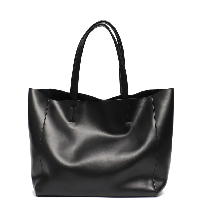 SC Luxury Brand Cow Leather Tote Bags Designer Cowhide Handbags Women Shoulder Bags Fashion Female Large Capacity Liner Bag