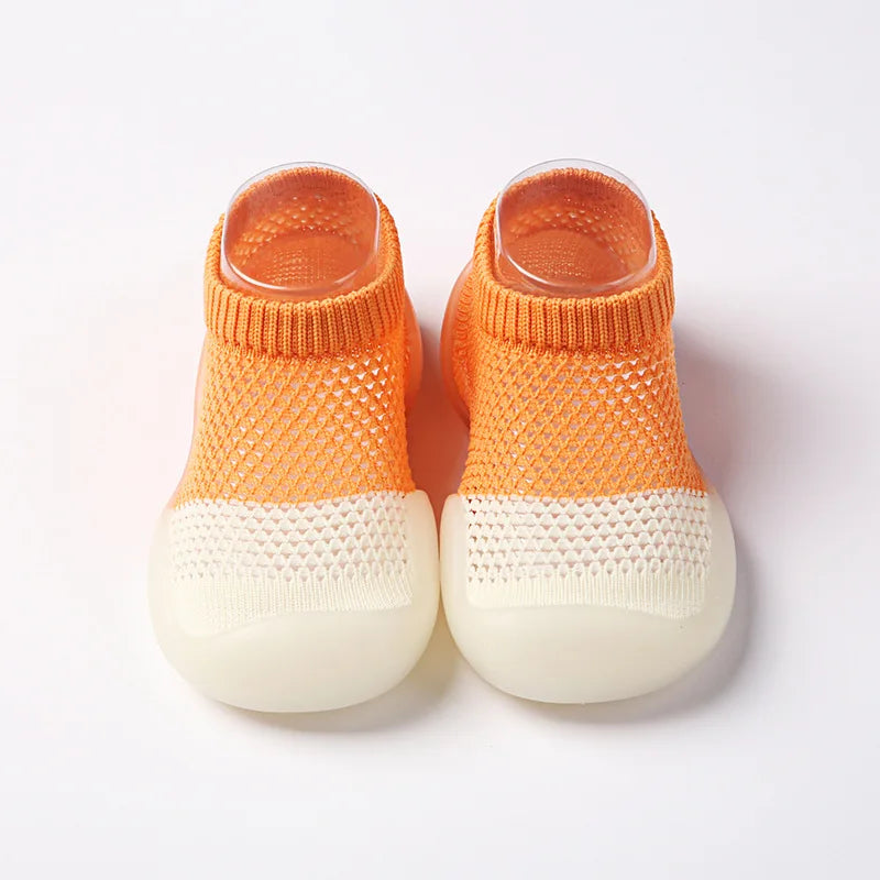 Baby Socks Shoes Kids Toddler First Walkers Soft Non-Slip Sole Knit Breathable Rubber Floor Shoes for Boys & Girls
