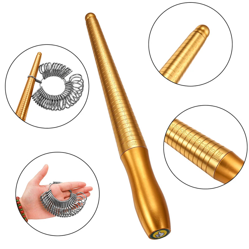 Professional Stick Ring Sizer Ring Stick Enlarger Mandrel Gauge Set Finger Sizes Measuring Jewelry Sizing Tools Equipment