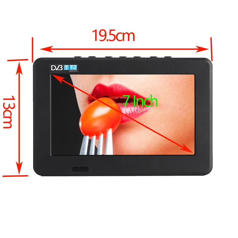 LEADSTAR 7 inch Portable Mini Tv Full Compatible With ATSC H265/Hevc Dolby Ac3 Atsc t Decoder 800x480 Support TF Card USB