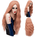 MSIWIGS 70CM Long Pink Wavy Wigs Cosplay Lolita Synthetic Women' s Blonde Wig 29 Colors Heat Resistant Hair